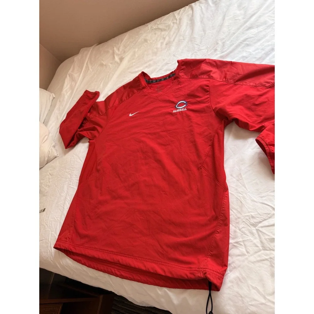 Nike Cincinnati reds Baseball Dri-FIT Red Windshirt Pullover V-Neck Mens XL